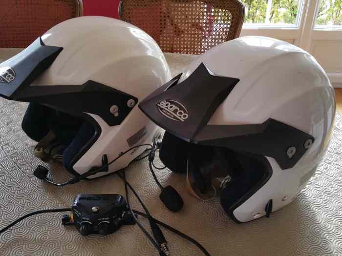 2 casques SPARCO WTX J3+ radio peltor FMT120