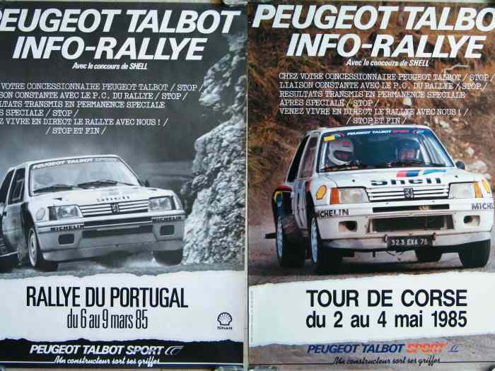 Peugeot 205 T16 Groupe.B WRC 1984-1985 affiches originales 0