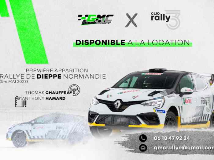 Louez une Clio Rally3 toutes évos chez GMC Compétition 0