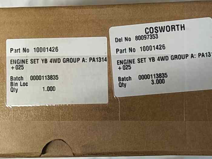 Vends Vrai Pistons sierra Cosworth ou escort Cosworth Groupe A 4