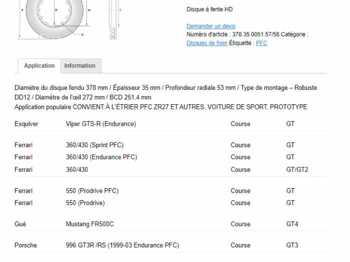 Disques PFC BRAKES 378,00 × 251,40 × 35,00 3