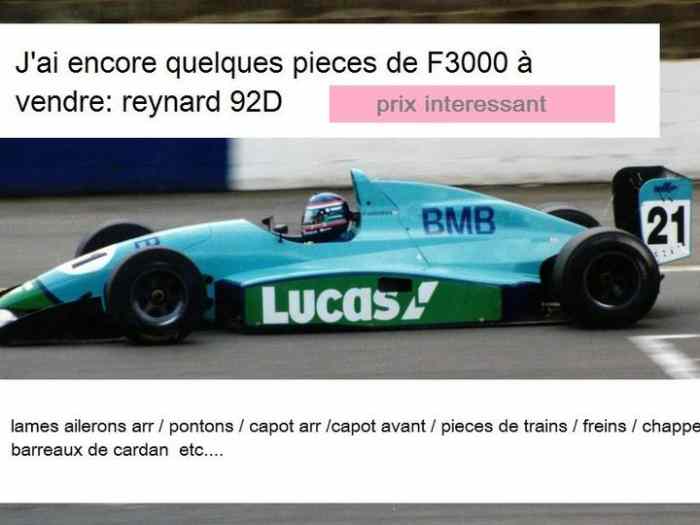 pièces f3000 reynard 92D