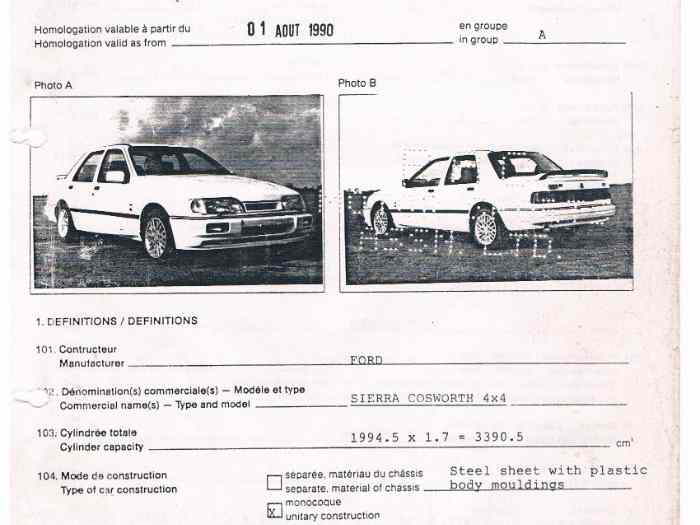 Ford sierra Cosworth 909 1