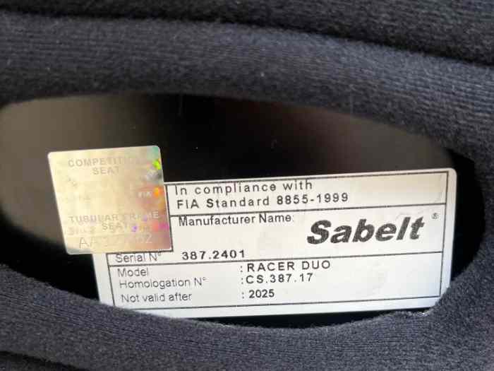 Siège baquet SABELT d 4