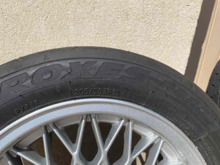 4 jantes bbs refaites à neuf avec 4 pneus toyo r888 r neufs 2