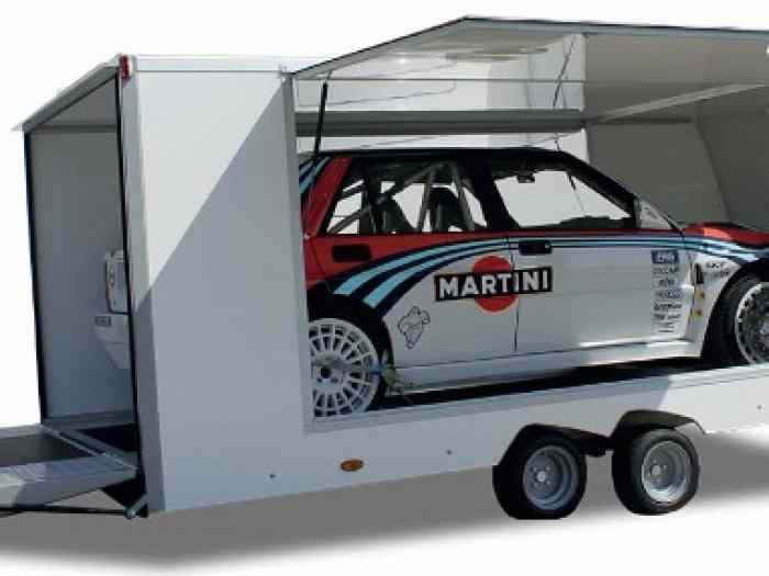 REMORQUE F20 FERMEE TURATELLO PORTE VOITURE TRANSPORT VEHICULES DE COURSE 0