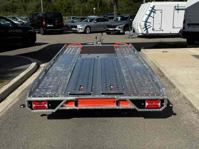 REMORQUE PLATEAU PORTE VOITURE BRIAN JAMES T-TRANSPORTER 4.50m X 2.0m 3000 kg / 2 ESSIEUX / NEUVE / TVA RECUPERABLE / 7850 HT 3