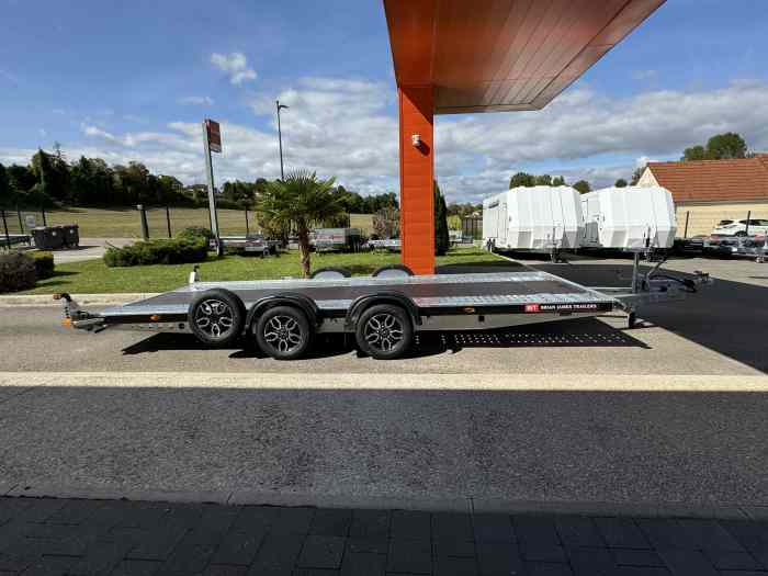 REMORQUE NEUVE PORTE VOITURE BRIAN JAMES A-TRANSPORTER A4 5.0m X 2.0m 3000 kg / PLATEAU PORTE AUTO / JANTES ALU / NEUVE / EN STOCK 1