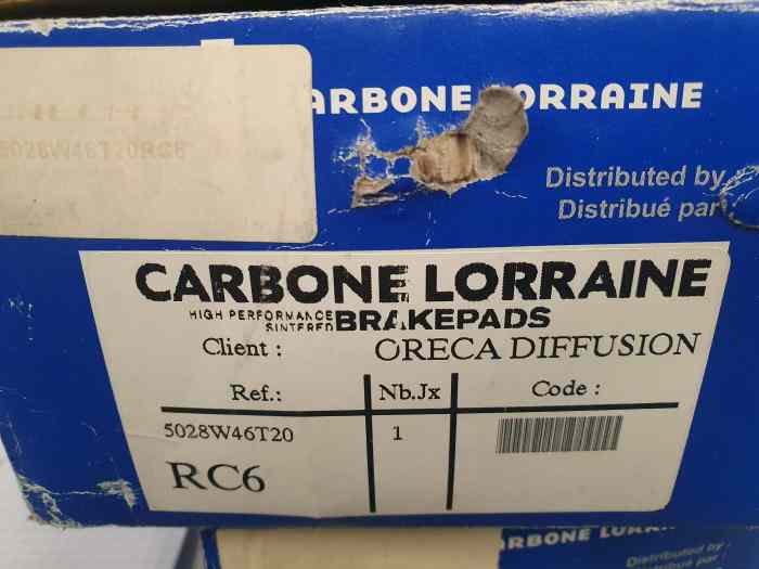 PLAQUETTES DE FREIN CARBONE LORRAINE RC6 5028W46T20 1