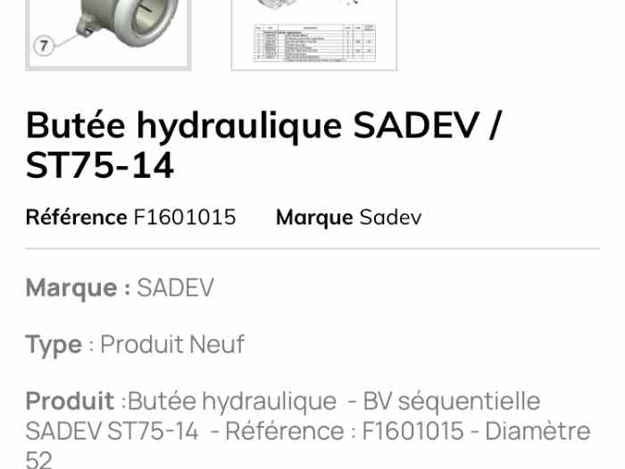 Butée hydraulique sadev ST/75/14 neuve...