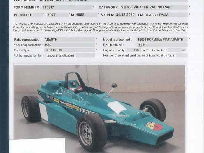 FORMULA FIAT ABARTH SE033 5