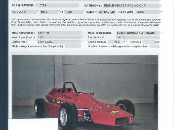 FORMULA FIAT ABARTH SE033 5