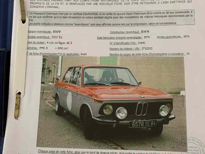 BMW 2002 TII, VHC, PTH, FIA, Groupe 1 3