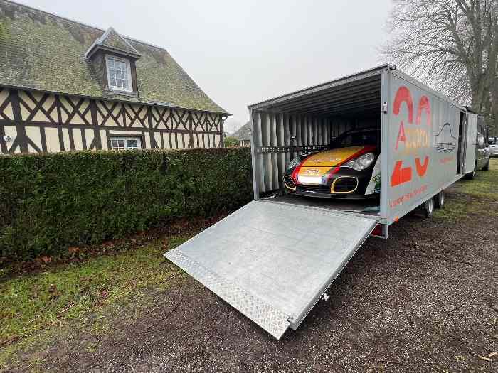 Remorque porte voiture basculante double essieux fermée type fourgon XL GT Prototype monoplace 2