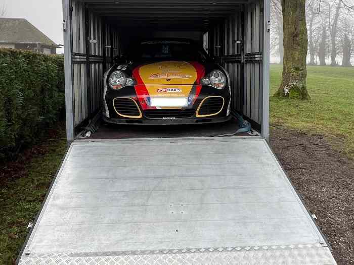 Remorque porte voiture basculante double essieux fermée type fourgon XL GT Prototype monoplace 1